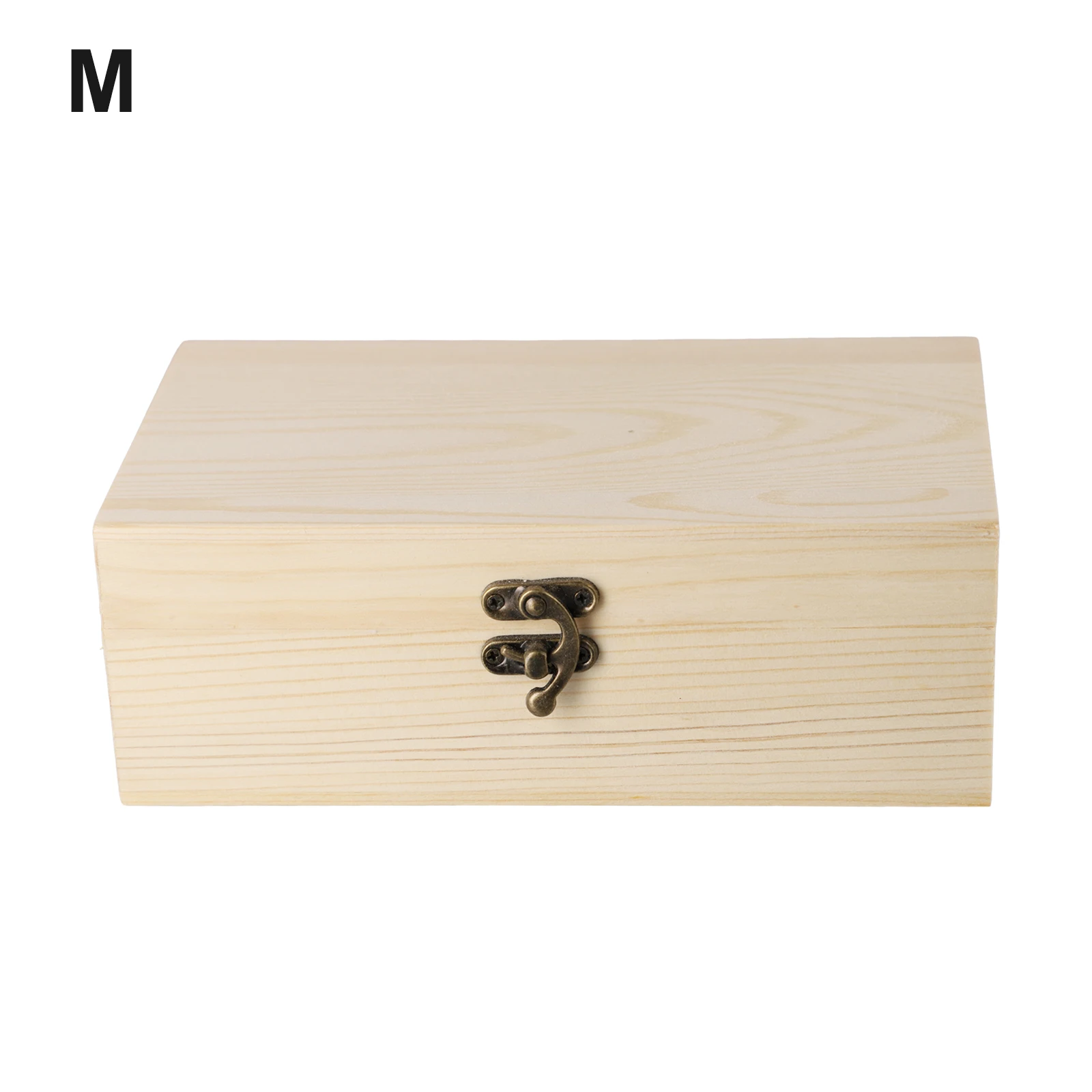 Pine Wood Decorative Box Perfect for Storing Jewelry and Small Items Includes Locking Clasp for Added Security During Transport