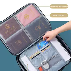 Purse Passport Home Safe Functional File Storage Case Document Organizer Briefcase A4 Folder Holder Men's Women's Bag Cover