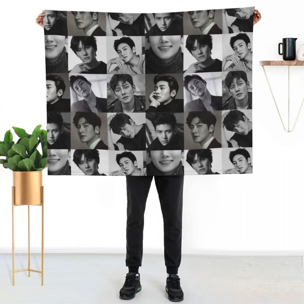 Ji Chang Wook Collage Throw Blanket Lightweight Warm Blanket for Indoor Outdoor Use