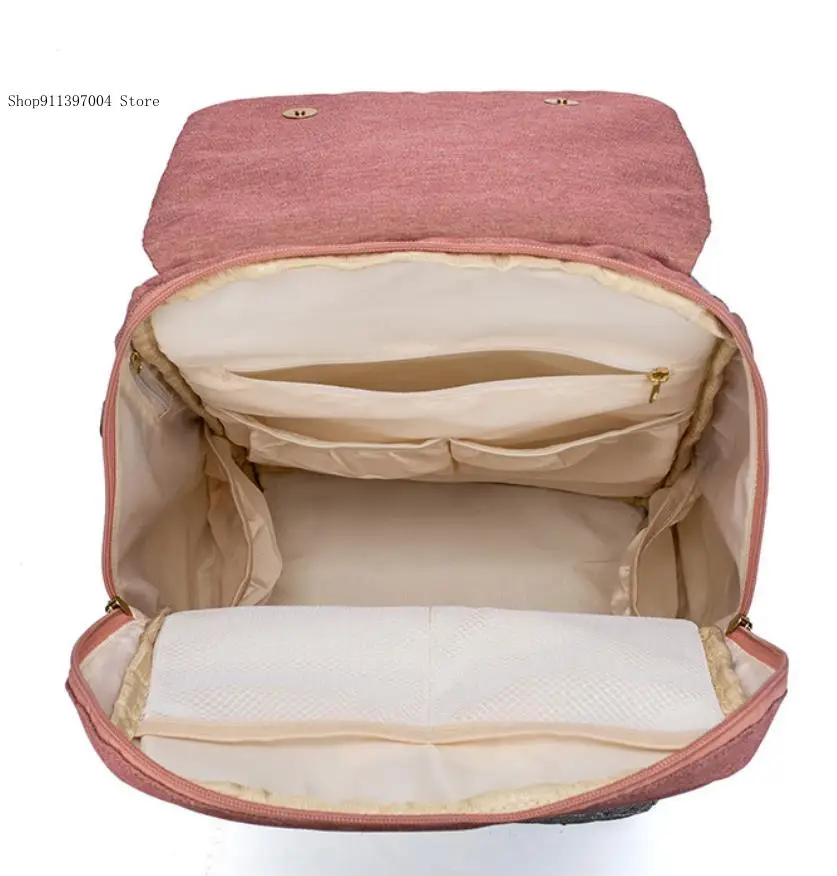 Trendy Waterproof Diaper Backpack Lightweight Multi-Functional Large-Capacity Mommy Bag for Pregnant Women