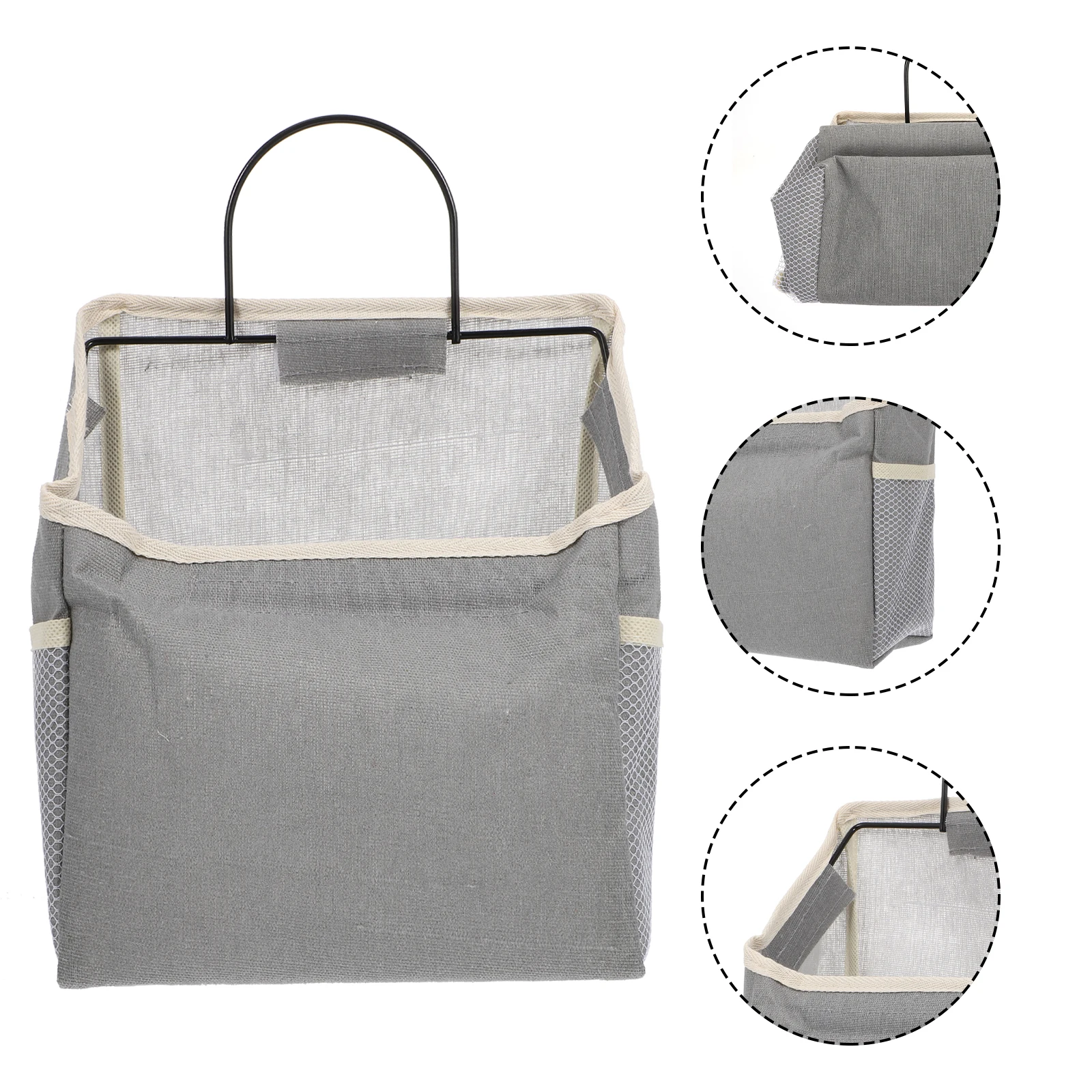 

Wall Mounted Storage Bag Home ganizer Grey Room Pouch Cotton Multipurpose Socks Cosmetics Toys Glasses Storage Solution