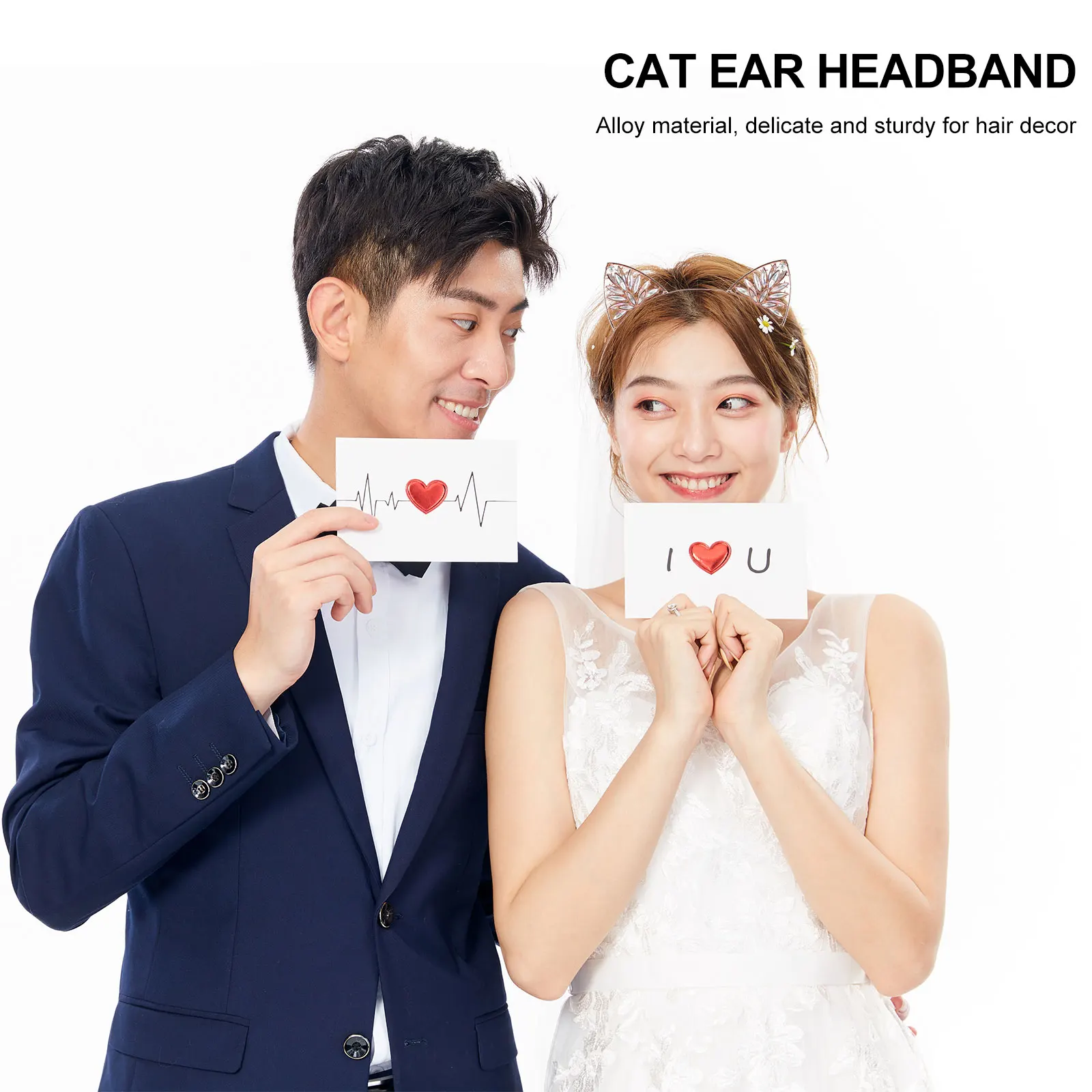 

2 Pcs Cat Ears Headband Girls Headbands Cute for Women Hair Sparkling Accessories Hairbands s