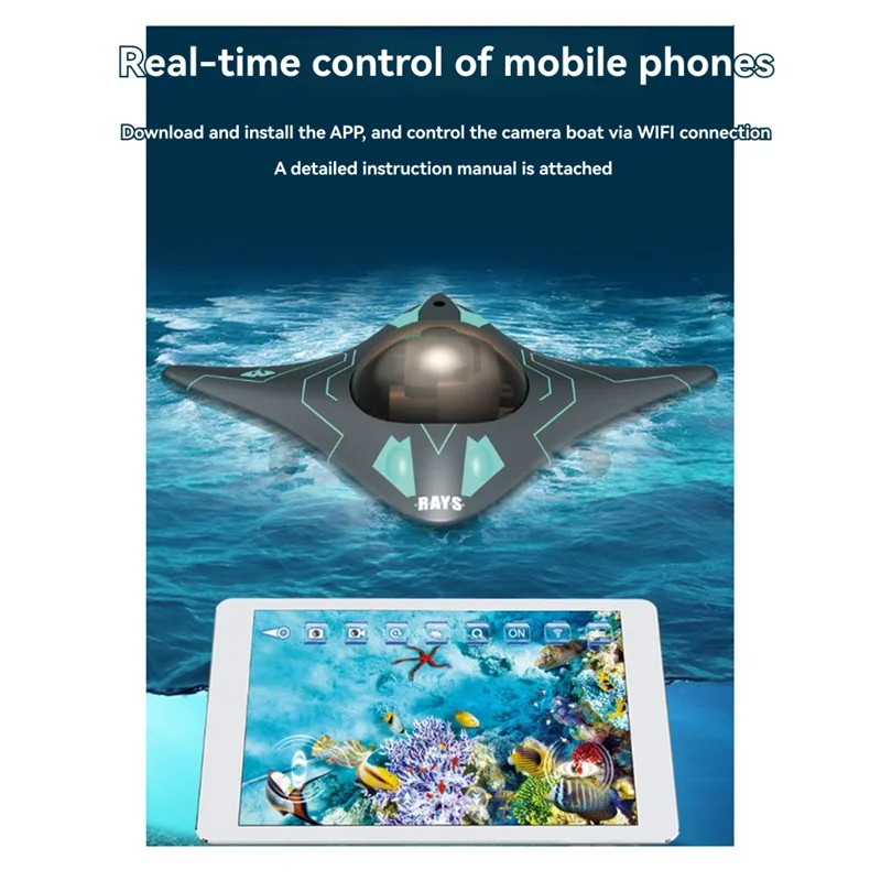 A49K-Real-Time APP WIFI Transmissie RC Onderzeeër Met Camera Zesweg Onderwater HD Camera Afstandsbediening Boot Buiten