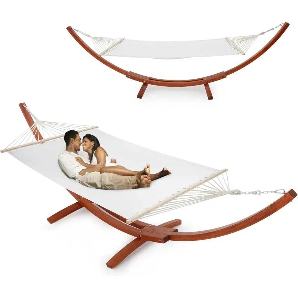 Hammocks,13.3 FT Wooden Double Hammocks with Stand 2 Person Heavy Duty, Easy Assemble, Hammocks