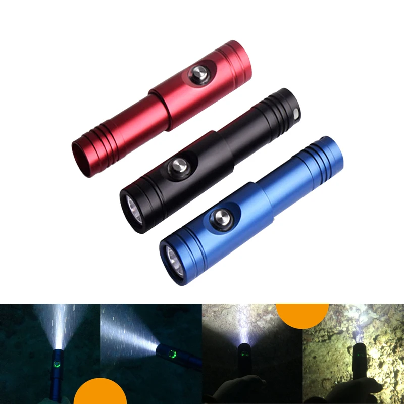 DIV12S professional diving torch 1050LM power reminder rechargeable hand held strong light far shot aluminium alloy flashlight