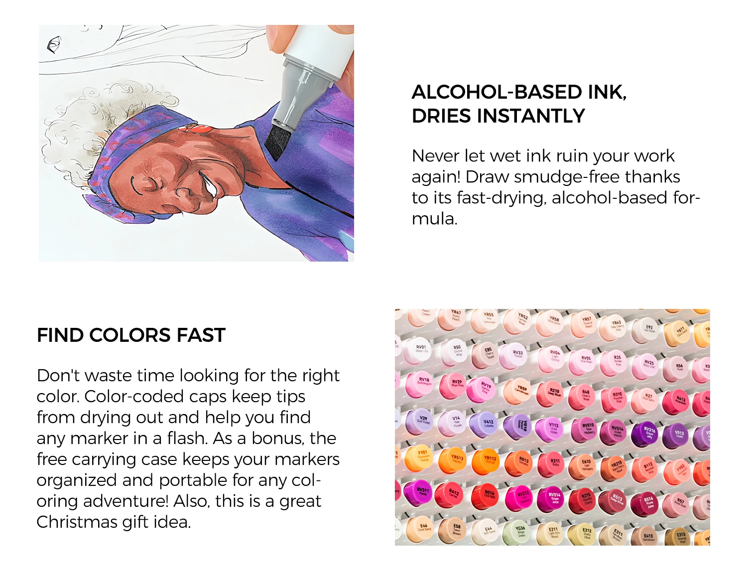 Ohuhu Honolulu 24 Farben Marker-Stift-Set Alkohol-Kunstmarker Nachfüllbar Doppelspitze Skizzieren Zeichnen Manga Schul-Kunstbedarf – Detail 8