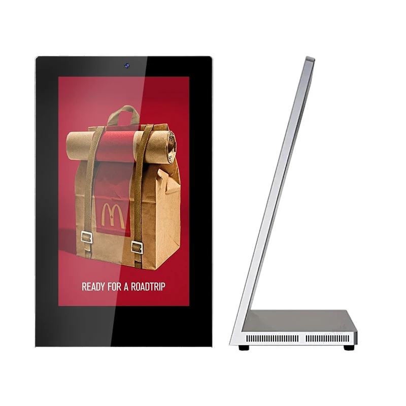 15.6-Inch Ultra-Thin Booth Small LCD Digital Sign Advertising Player on the Table