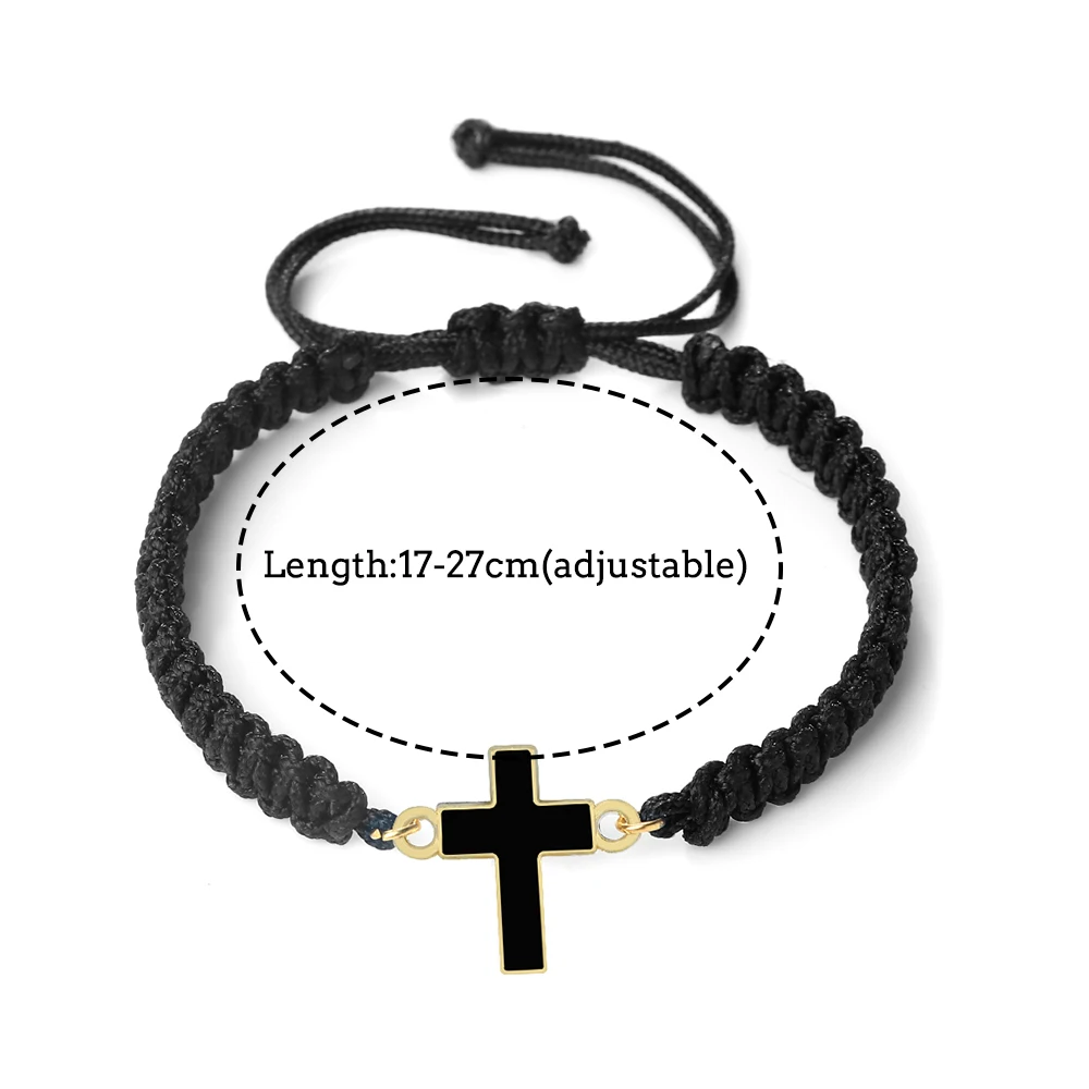 More Color Jesus Cross Pendant Braided Bracelet Women Men Handmdae Healing Couple Bangles Friendship Pulsera Jewelry Gift