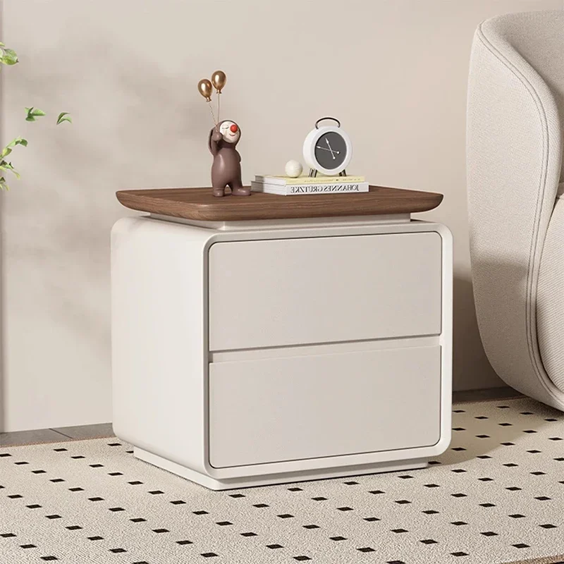 Simple Trendy Nightstand Luxury Storage Elegant Retro Nordic Stylish Fine Room Interior Table Chevet Bedroom Furniture