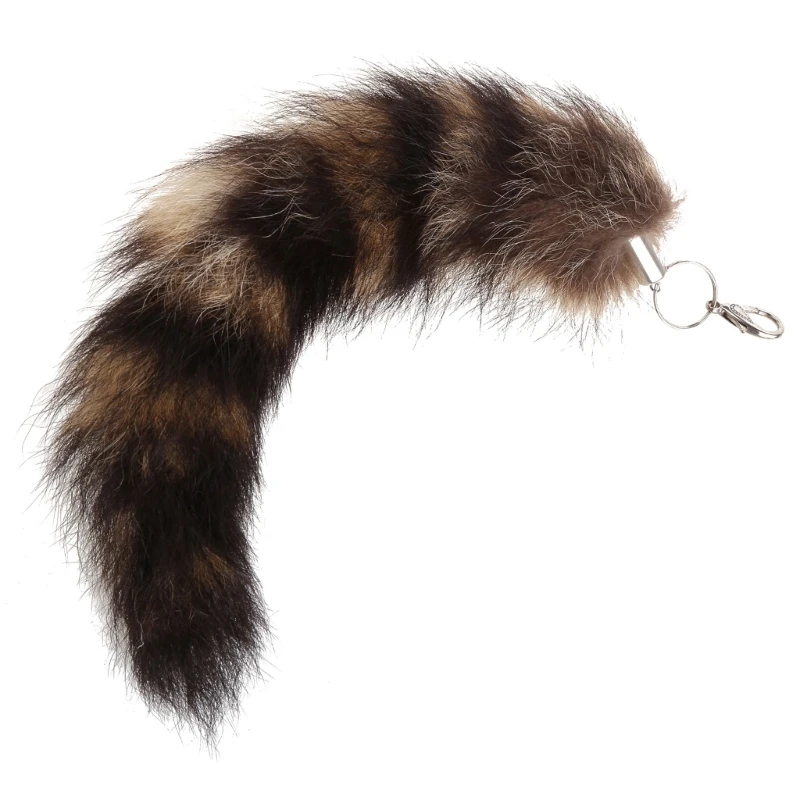 for KEY Ring Raccoon Coat Tails Chain Keychain Keyring Gift New