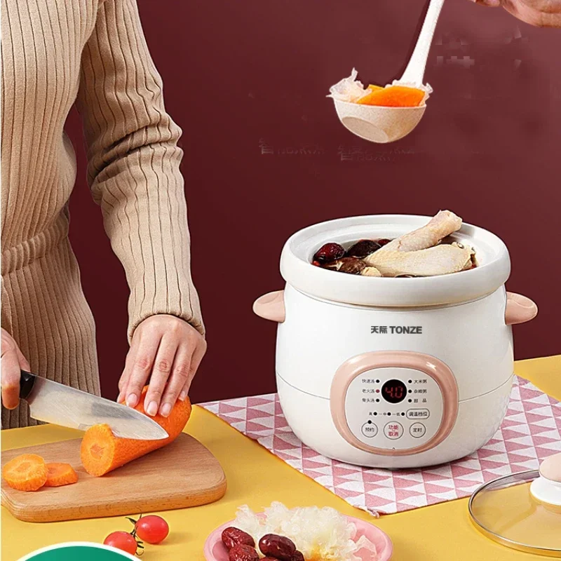 Electric stew pot household 1.5L porridge pot ceramic soup cooking porridge pot fully automatic electric casserole stew soup