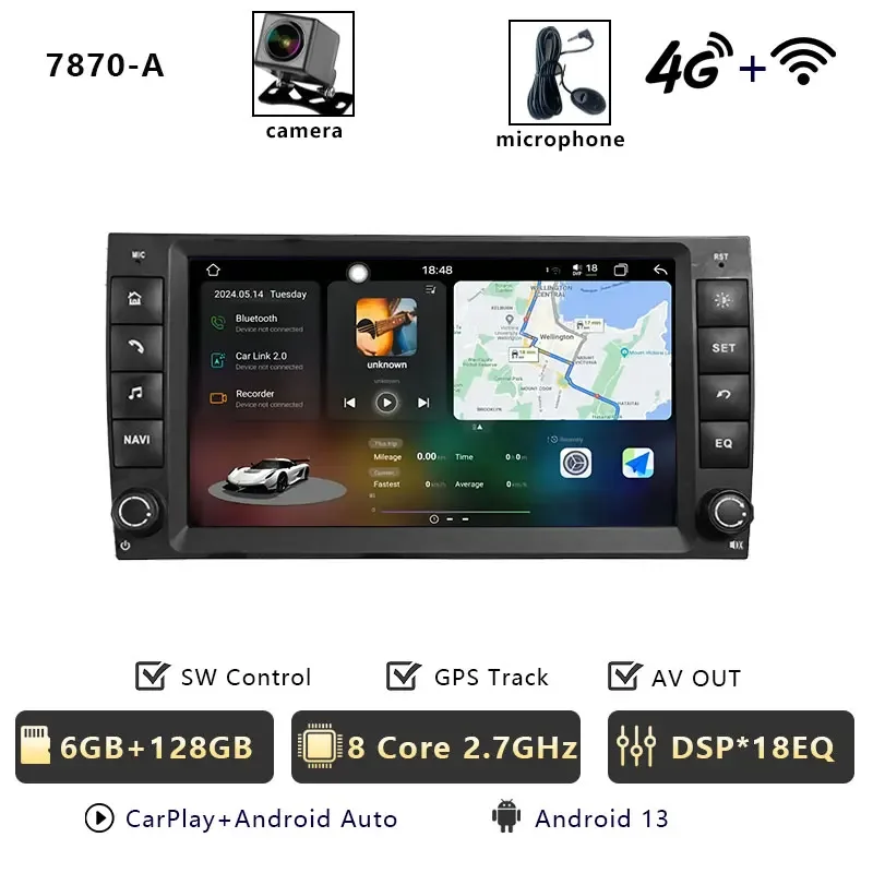 CHSTEK Android 14 Multimedia Speler voor Porsche Cayenne 955 957 9PA 2002-2010 Carplay GPS Autoradio Stereo WIFI 4G BT