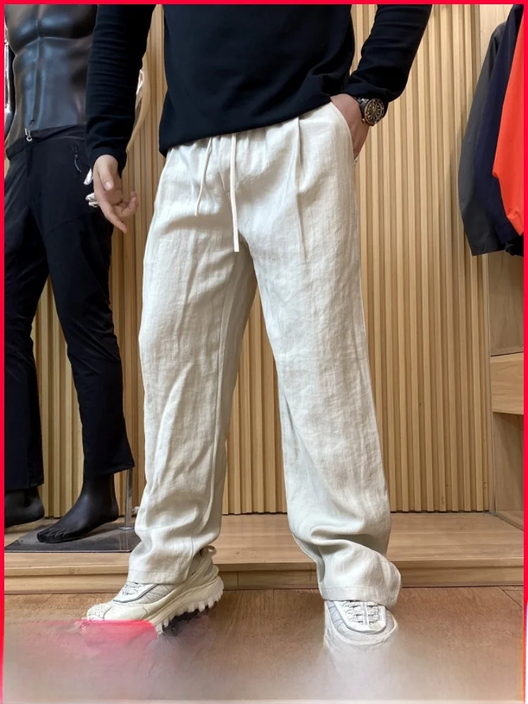 

Men's Casual Loose Long Pants High Drape Comfortable Breathable Spring Summer Faionable Straight Leg Pants