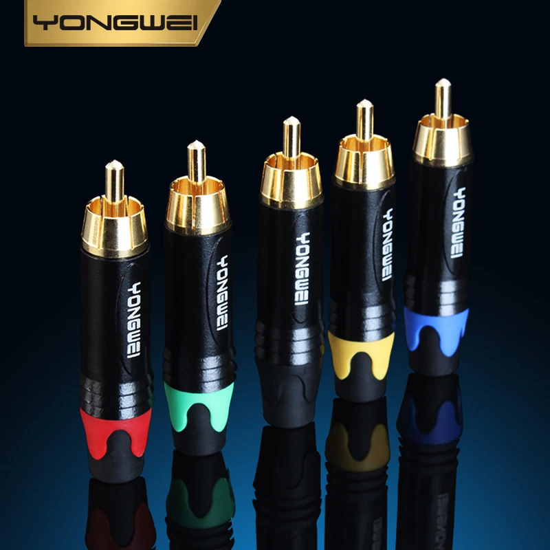 YONGWEI Pure copper gilding RCA Lotus conector,Sound console、power amplifier Welded plug Suitable for AV television audio