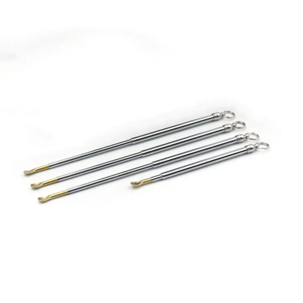 5PCS Brass Material Ear Spoon Scalable Reusable Scalable Ear Pick Mini Pocket Size Keyring Pendant Ear Wax Remover Pocket Carry