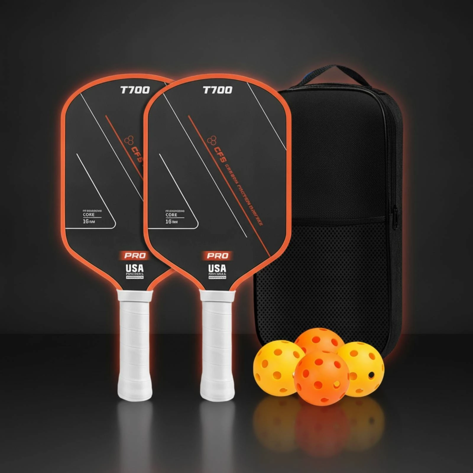 2-pieces-carbon-fiber-pickleball-paddles-comfortable-pickleball-set-with-bag-racket-anti-slip-sporting-goods-sweat-absorbent