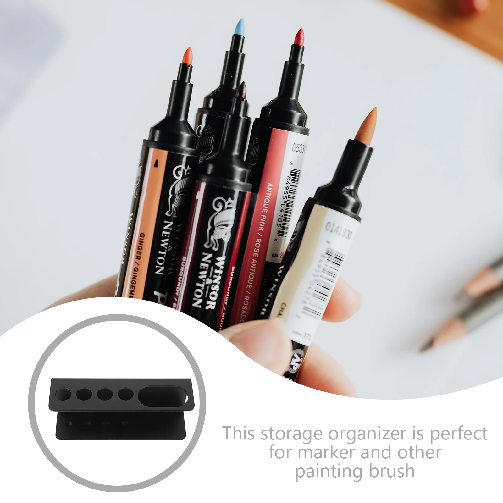 حامل القلم التخزين المنظم سعة كبيرة فرشاة حامل الحائط لوازم الفن مكتب الحاويات اللوحة المنظم ل #6