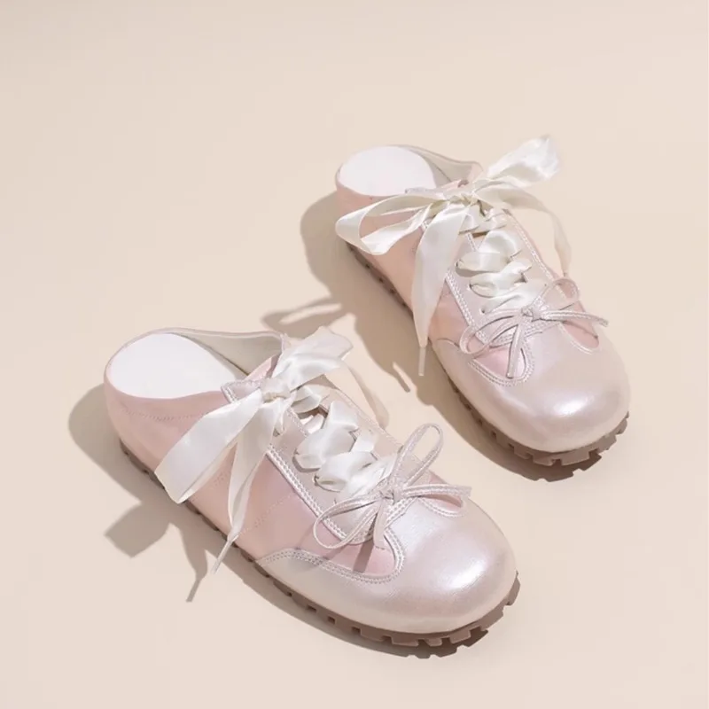 

2026 New Women Shoes Exquisite Genuine Leather Mule Sneakers for Woman Comfort Non Slip Casual Shoe Designer Shoes Zapatos Mujer