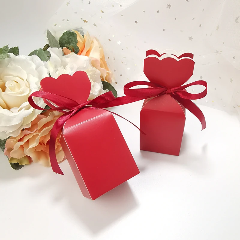 10 Stück Fischschwanz-Vase, Pralinenschachtel, Blumenmuster, Hochzeitstag, Geschenkbox, Verpackung, Box mit Band, Babyparty, Geburtstag, Party-Dekoration – Detail 30