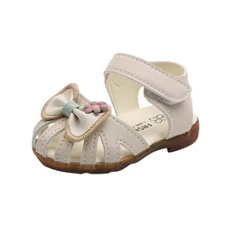 Summer New 1-3 Year Old Toddler Sandals Casual Children's Shoes Baby Shoes Soft Non Slip Sole Bow Diamond Little Princess Shoes