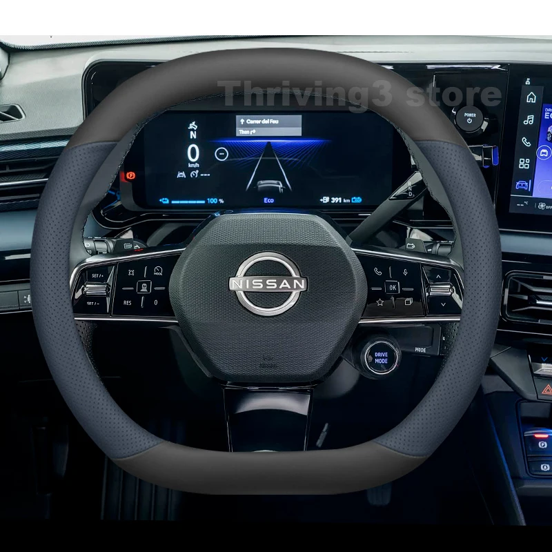 

Leather Car Steering Wheel Cover For new Nissan Micra EV 2025 2026 Non-slip Auto Steering Wheel Nissan Micra EV Accessories 2025