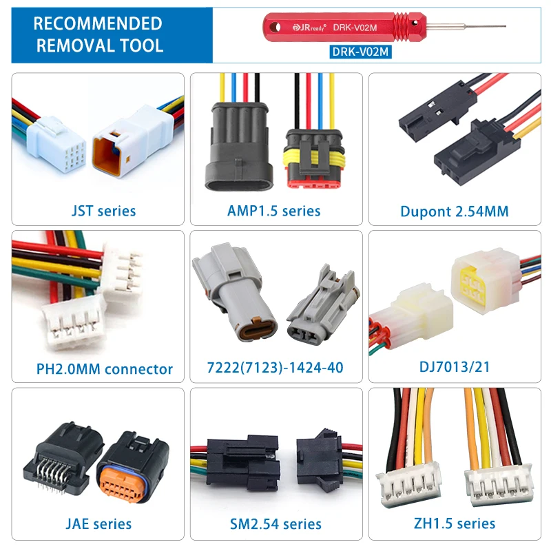 JRready Pin narzędzie do usuwania do AMP Super Seal1.5 /Metri Pack 150 przewód do samochodu złącza zamknięte męskie/żeńska końcówka