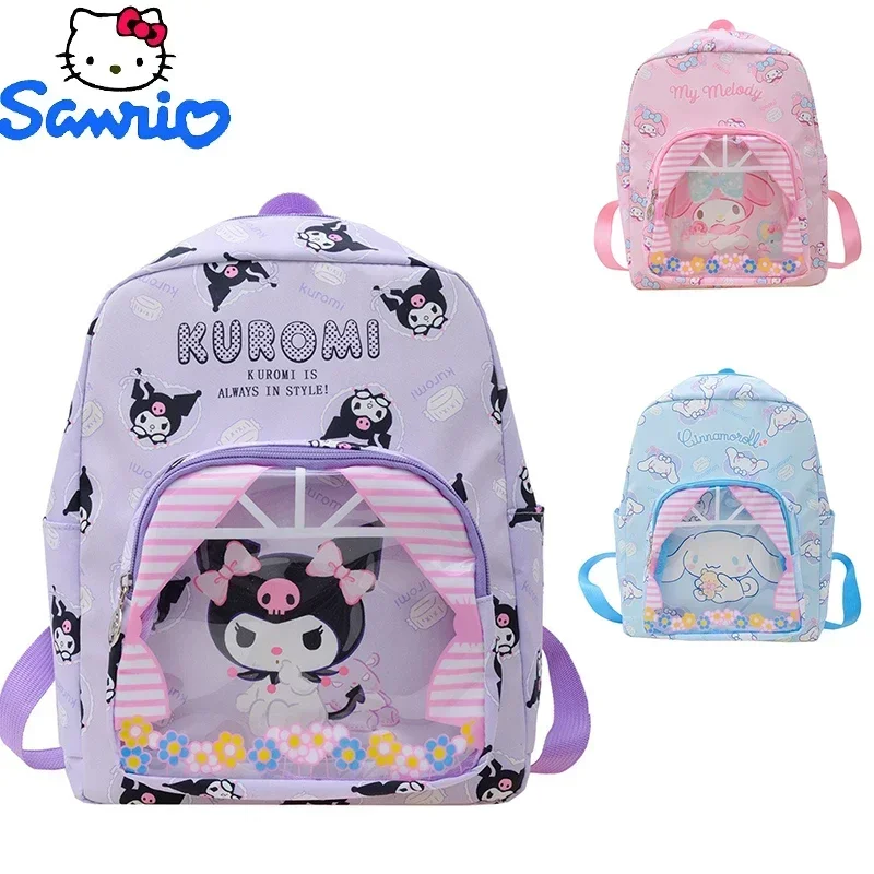 kawaii Y2K Sanrio Backpack Kuromi Cinnamoroll SchoolBag highcapacity pupil School Bag My Melody traveling bag kids birthday Gift