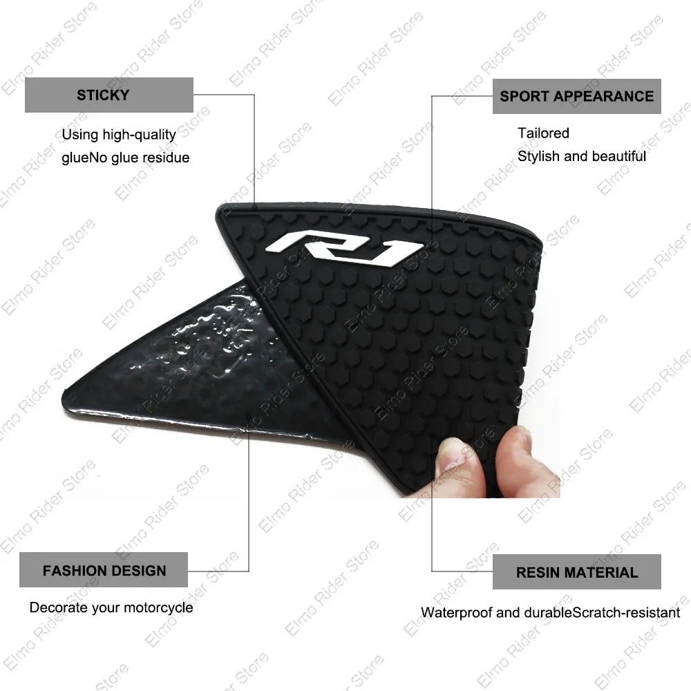 Pour Yamaha YZF R1 R1M YZFR1 YZF-R1 2015 - 2021 Moto Côté Carburant précieux Coussinets Protecteur Autocollants Genou Grip Traction Pad