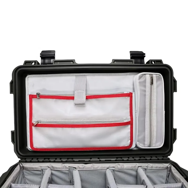 Custom Plastic Flight Case 212X Shockproof  Waterproof Hard Shell Camera Lens Protector Case With Padded Dividers