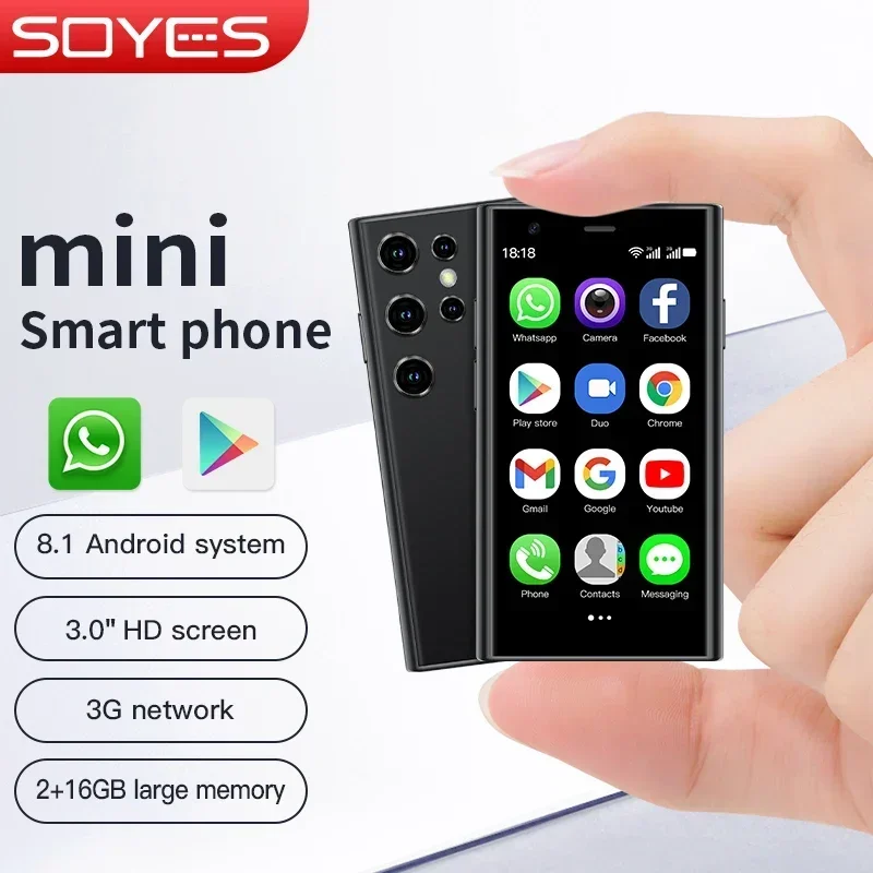 

SOYES S23 mini Смартфон с 5,5-дюймовым дисплеем, четырёхъядерным процессором, ОЗУ 16 ГБ, двумя слотами для sim-карт