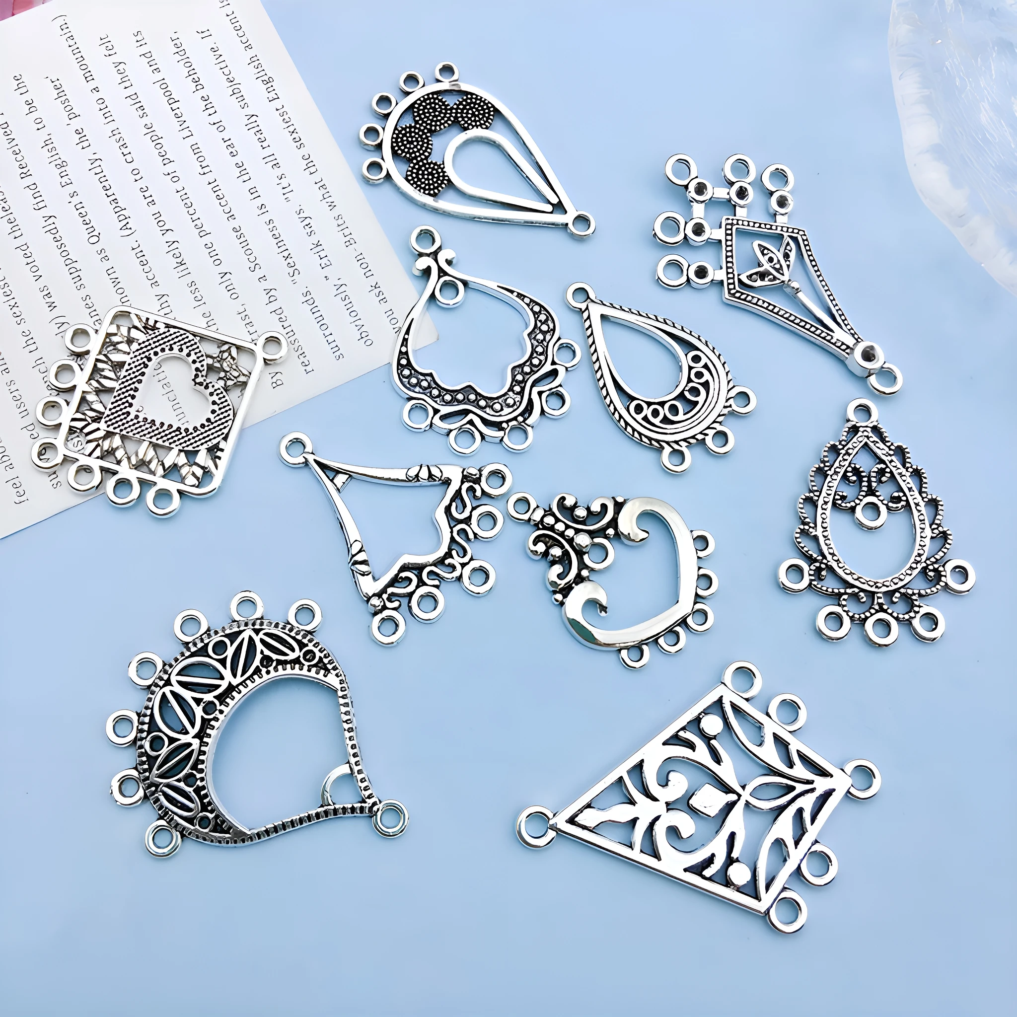 Mix 20pcs Alloy Earring Charms Pendant Set DIY Jewelry Making Back to School Fashion Bracelet Necklace Pendant Accessories.