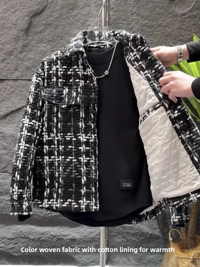 

Thi Осень Зима Плед Хлопок Jaet Мужчины Женщины Faion Свободный Haome Два Хлопковых Стеганых Пальто Молодежная Вязаная Верхняя Одежда