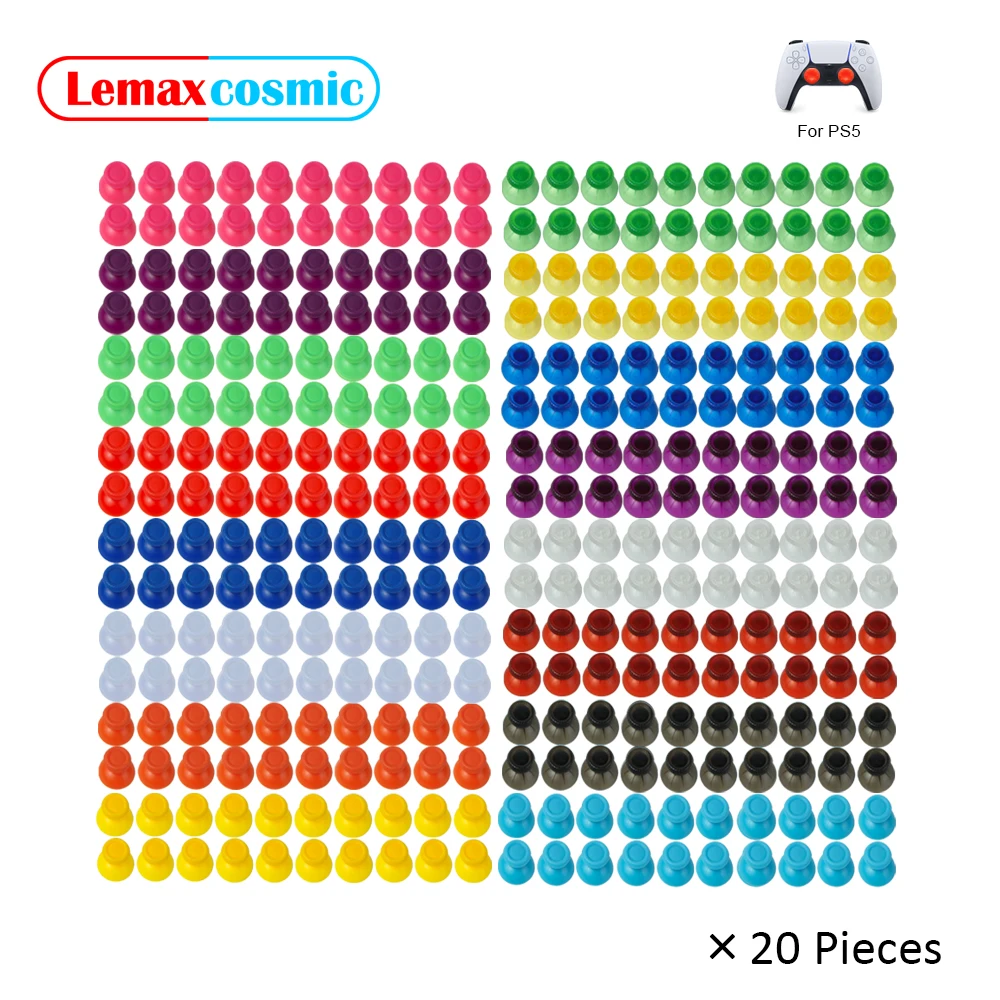 20 шт., цветная крышка-рокер с ручкой, геймпад, контроллер, 3D аналоговый джойстик, колпачки с грибовидной головкой для Sony Playstation 5 PS5