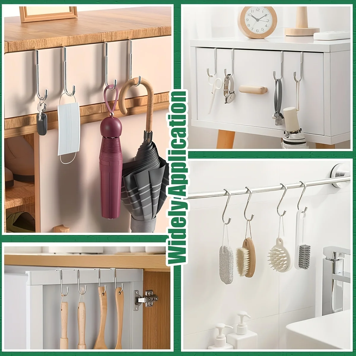 Stainless steel bedside cabinet door hook dormitory double hook bathroom kitchen hanger - view 4