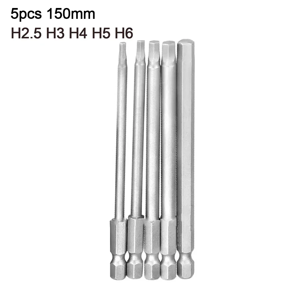 

150 мм пневматическая удлиненная шестиугольная электрическая дрель, набор отверток H2,5-H6, металлическая партия для электрических дрелей