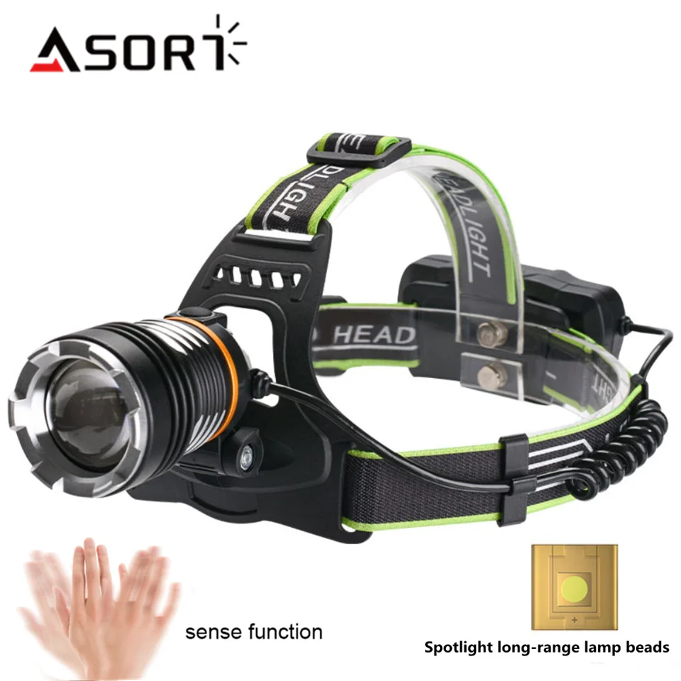 High Power Long Range LED Headlamp Super Bright Telescopic Zoom Flashlight Head Light Lamp For Night Fishing Camping