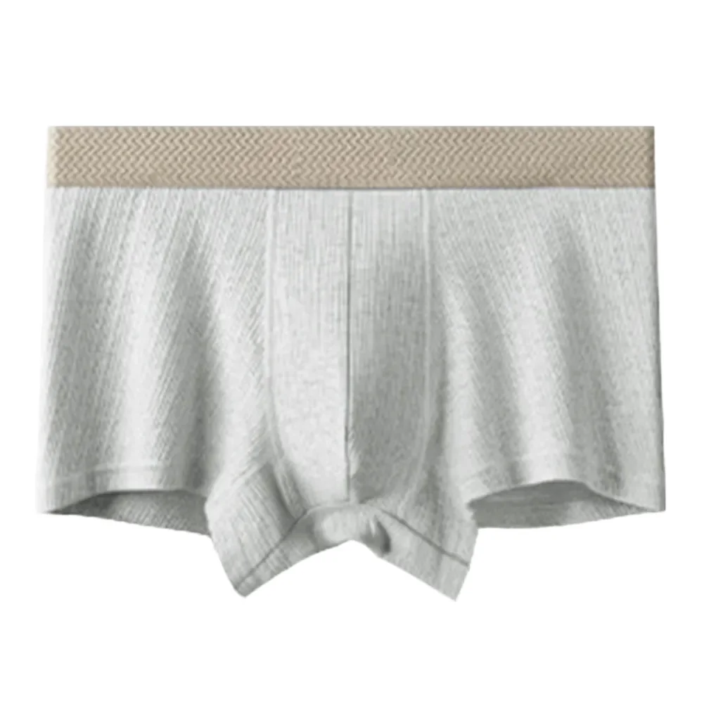

Men's Soft Cotton Boxers Underwear Breathable Striped Jacquard Fabric Mid Waist Trunks Suitable for Everyday Use