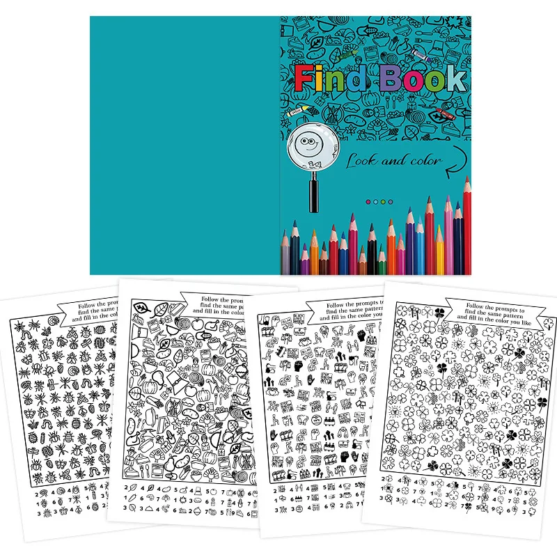 

Thick Paper Diy Activity Coloring Book Look And Color Find Book Color Filling Drawing Find Coloring Book Christmas Gifts