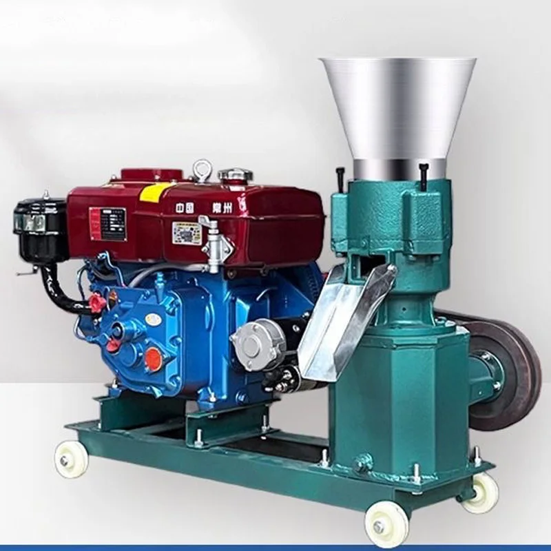 Fuel-Powered Feed Pellet Mill, Corn Stalk Pellet Mill, Small Household Feed Pellet Mill, Suitable for Both Dry (Customized)
