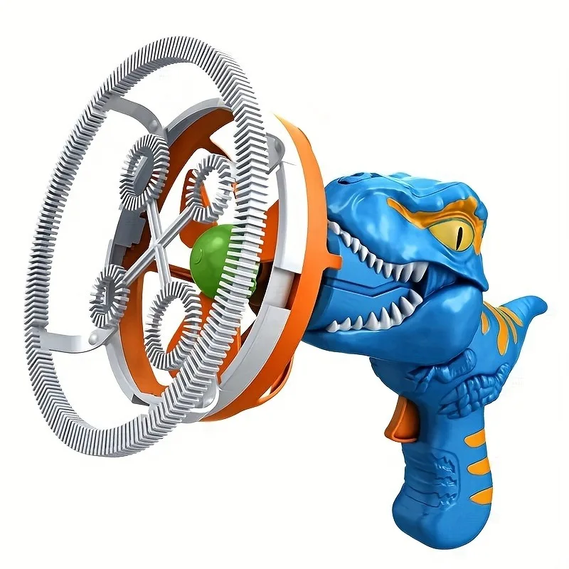 Dinosaur Bubble Machine with Bubble Solution for Kids, Gun Toys, Bubble Blaster, Outdoor Gift, Summer, 44 Holes