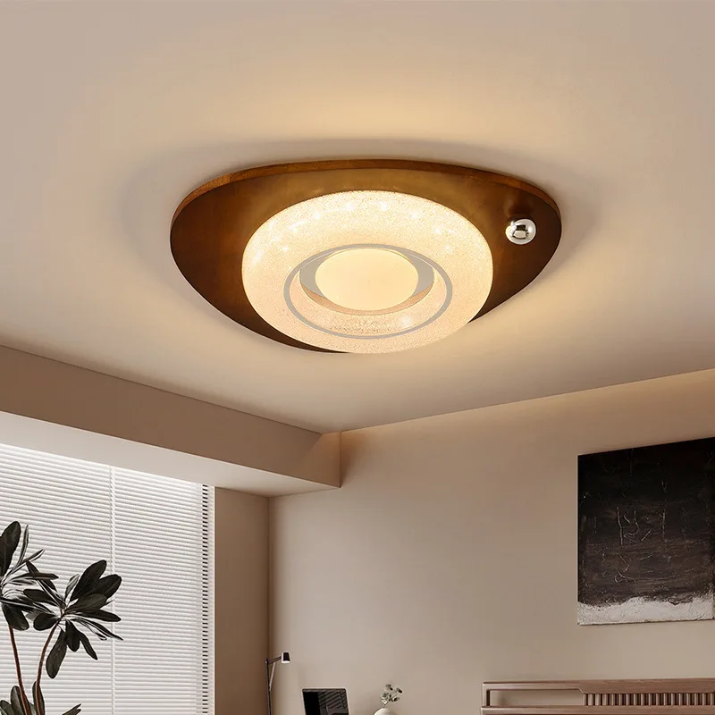 Medieval Retro Wooden Ceiling Light Wabi-sabi Home Accessories Living Room Master Bedroom Study Eye Protection Acrylic LED Lamps