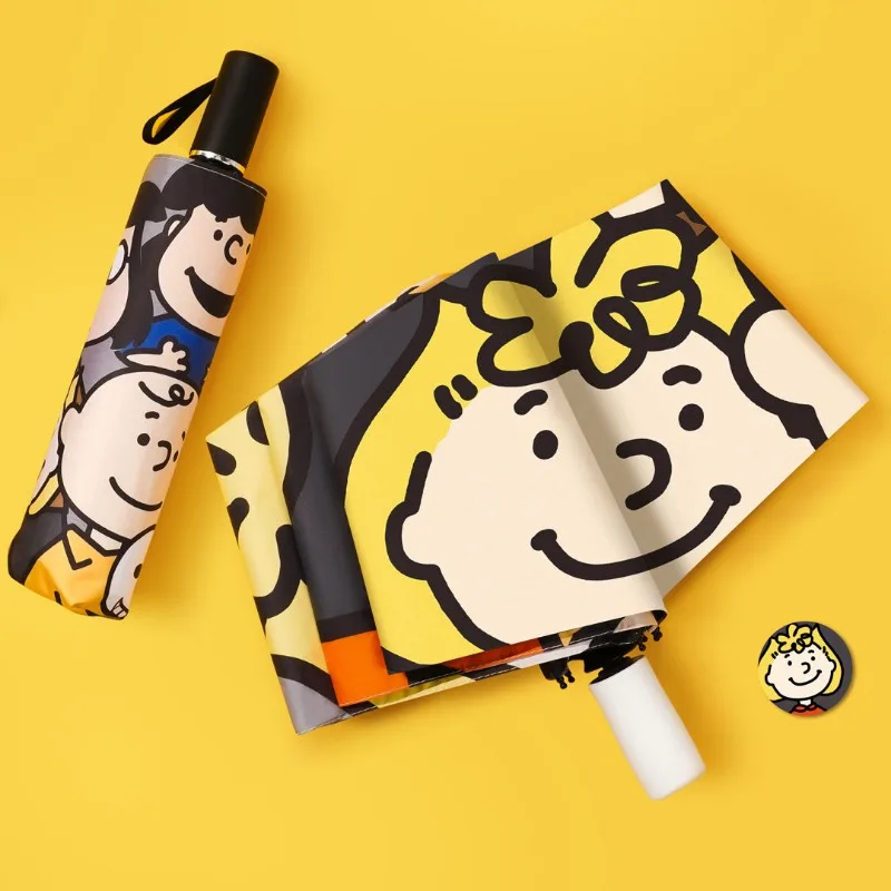 Cute Snoopy men and women new interesting creative cartoon pattern high-value folding portable umbrella for both rain and shine