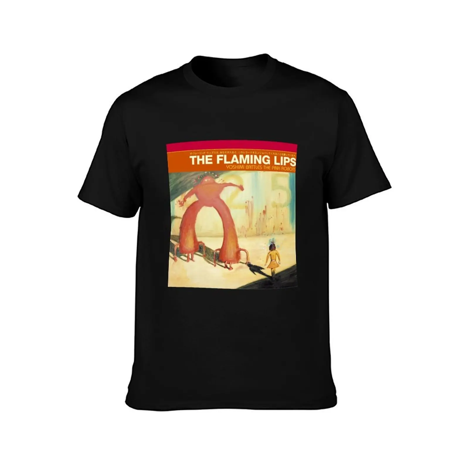 Flaming Lips Yoshimi Battles The Pink Robots Sticker T-Shirt, Summer Casual Cotton Tee, Oversized Streetwear Tops, 100% Cotton