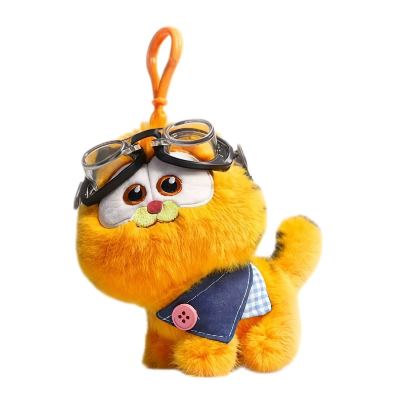 

Garfield creative plush hanging ornament cute girl doll backpack decoration pendant cartoon anime keychain children's toy gift