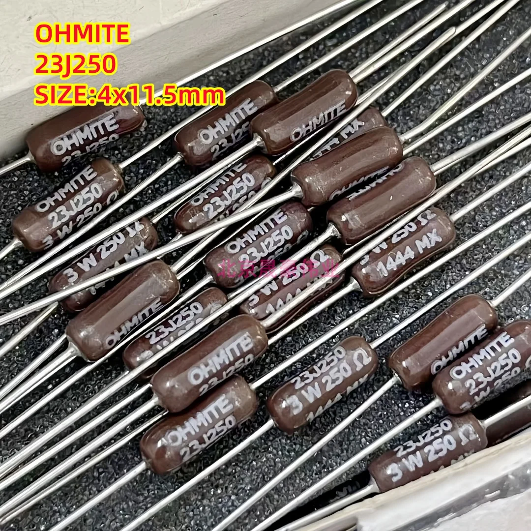 10pcs  OHMITE 23J250 250R 3W 250 Euro high-precision fever audio non inductive resistor from the United States SIZE:4x11.5mm