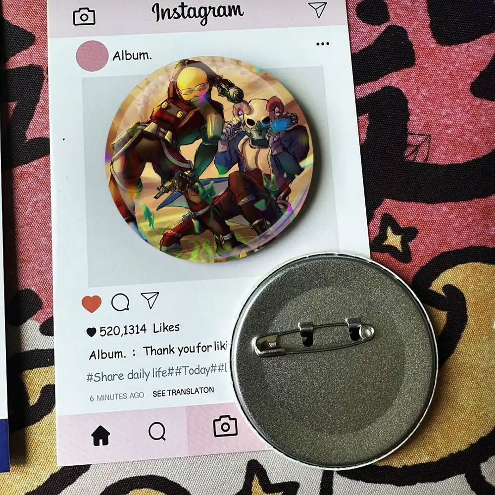 R-Risk of R-Rain Game Laser Badge Creative Pins Brooch for Bag Clothes Hat Decor Gifts Fans