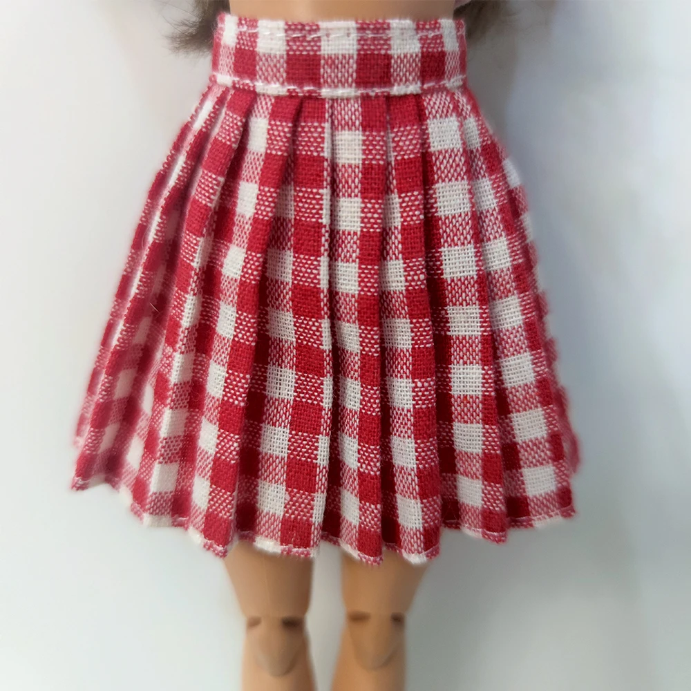 Doll Clothes New 30cm 1/6 Sleeveless Tank Top Plaid Skirt Daily Wear Accessories Clothes for Barbies doll