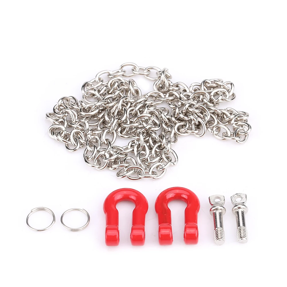 

RC Crawler Accessory 1:10 Scale Metal Alloy Chain & Tow Shackles for RC Crawler SCX-10 D90 Truck Accessory