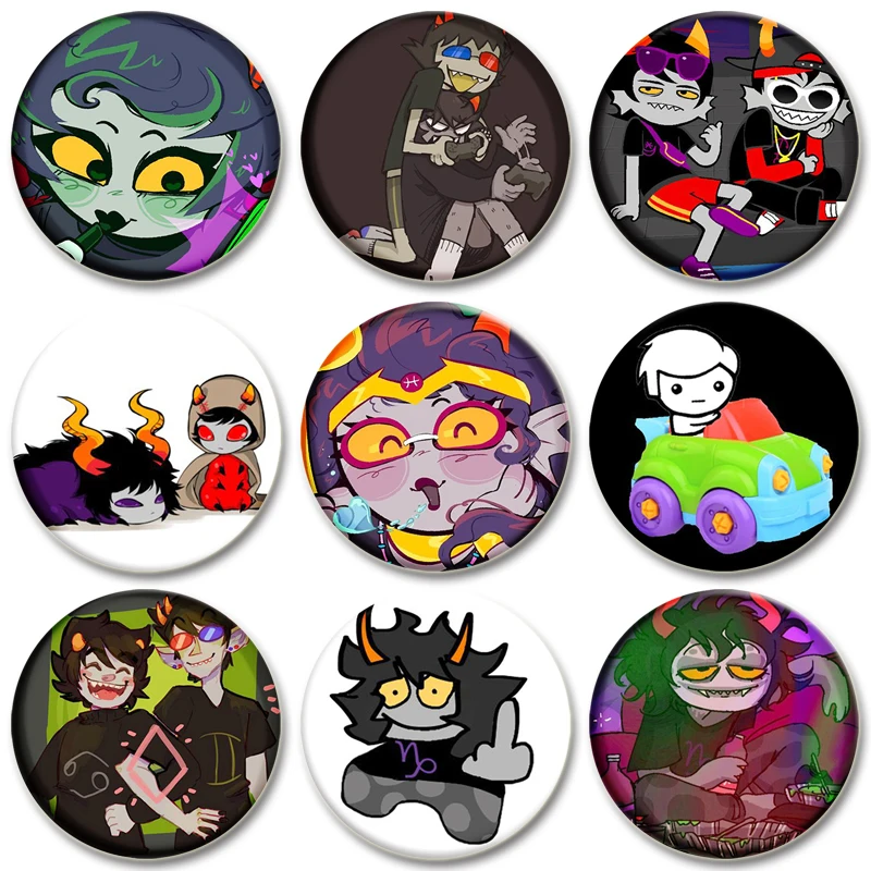 32/44/58mm Anime Character Brooches Gamzee Makara Cartoon Soft Button Pins Creative Badge for Backpack Clothes Decoration Gifts