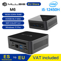 MLLSE M6 Mini PC Intel Core i5-12450H CPU 16GB RAM 512GB SSD WiFi6 BT5.2 Windows 11Pro Mini Desktop Computer